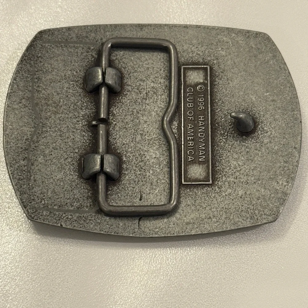 Handyman Club of America Life Member Belt Buckle Vintage 1996 Pewter Finish‎